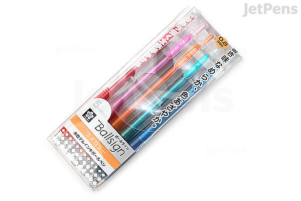Sakura Ballsign Knock Gel Pen - 0.8 mm - Glitter - 5 Color Set | JetPens