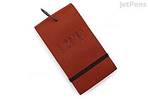 Life Index Cards on Ring - Leather Cover - 5" x 3" - Dark Red (Brown) - LIFE P401