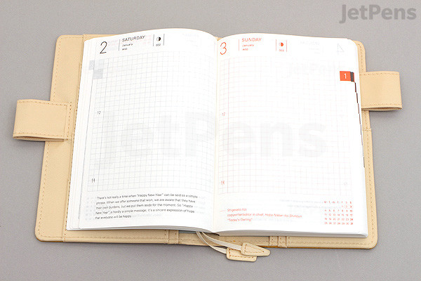 Hobonichi Techo Planner with Cover - 2016 - A6 - Custard | JetPens