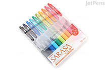 Zebra Sarasa Clip Gel Pen - 0.3 mm - 10 Color Set - ZEBRA JJH15-10CA