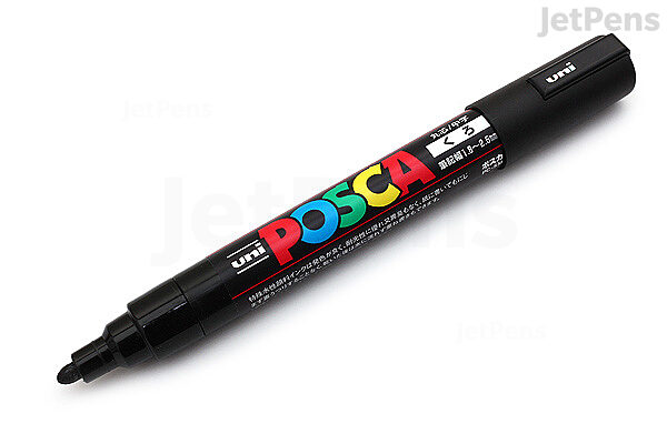 Posca Pens: PC-5M Medium Bullet Tip: Black - £4.30 - Pegasus Art
