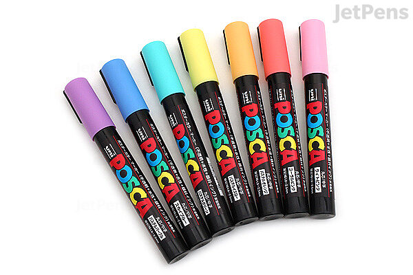 Uni Posca Paint Marker Pen Fine Point Set of 7 Natural Color (PC-3M 7C)  Original Version Set of 7 colors Single Item