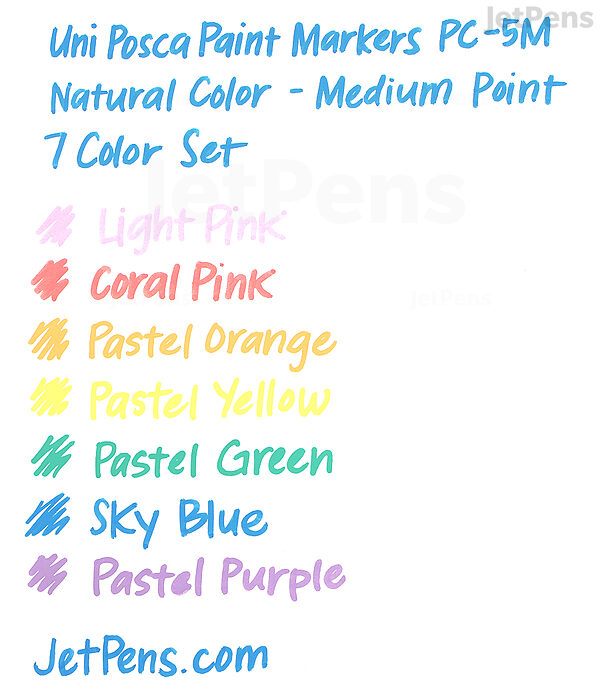 Uni Posca Paint Marker FULL RANGE Set , Mitsubishi ALL Natural & Dark ,  Gold & Silver Pen Medium Point 29 Color (PC-5M)