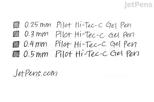 Pilot Hi-Tec-C 025 Gel Ink Pen, Hyper Fine Point 0.25mm, Black Ink,  LH-20C25, Value Set of 5