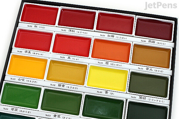 Kuretake GANSAI TAMBI 36 colors set, Watercolor Paint Set