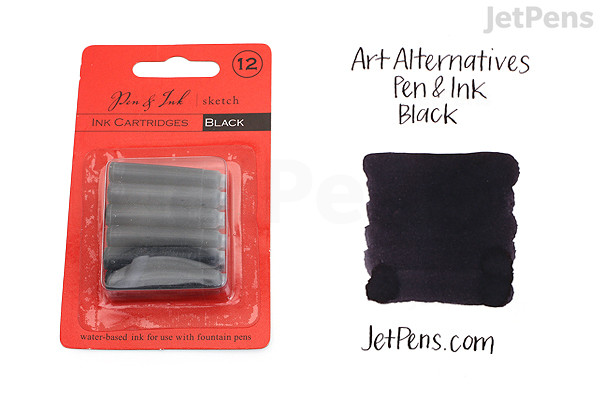 Art Alternatives Pen & Ink Sketch Black Ink - 12 Cartridges | JetPens