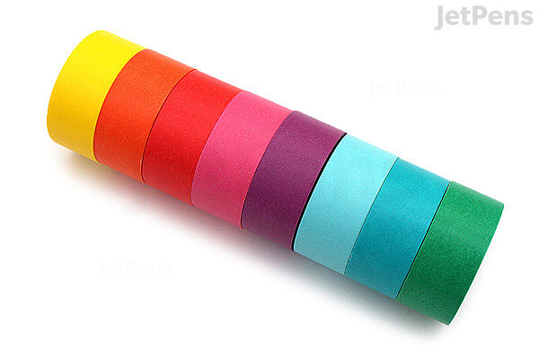 Mark's Masté Washi Tape - Basic Colorfully Colorful - Color Mix - Pack of 8 - MARK'S MST-MKT03-A