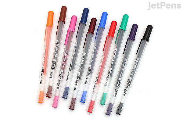 Pack of 10 Gel Pen Gel Pens Set, Gel Pen Colourful 0.8 mm Fine Tip