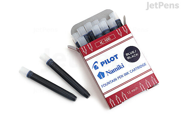 Pilot Namiki Fountain Pen Ink Cartridge, Blue/Black - 12 pack