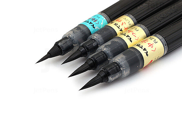 Pentel Brush Pen Set 3 Pcs XFL2B Broad ,XFL2L Medium,xfl2f Fine