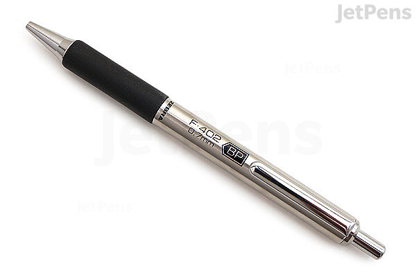 Zebra F-402 Stainless Steel Retractable Ballpoint Pen - 0.7 mm - Black