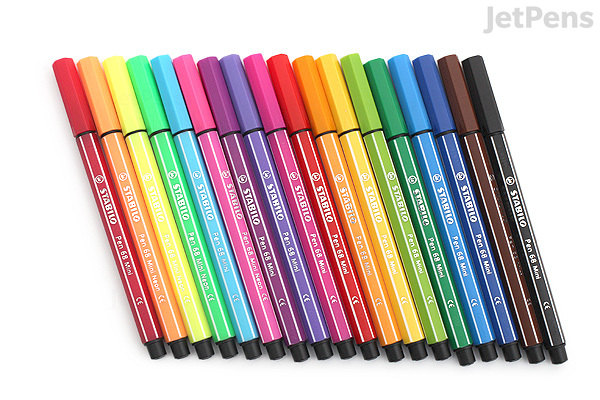 Stabilo Pen 68 Mini Marker - 1.0 mm - 18 Color Set - JetPens.com