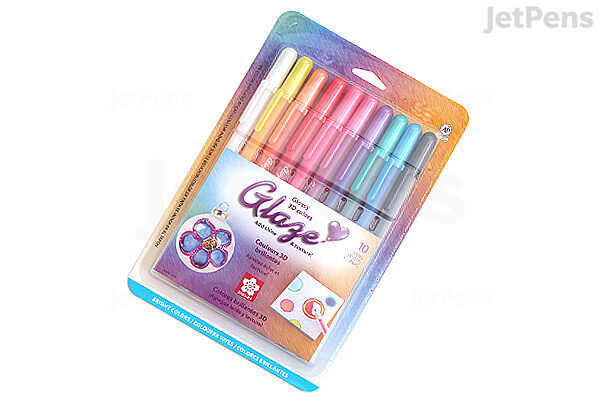 Gelly Roll Glaze Pens assorted bright colors, set of 10