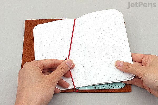 Word Notebooks Leather Notebook Jacket - Chestnut/Red | JetPens