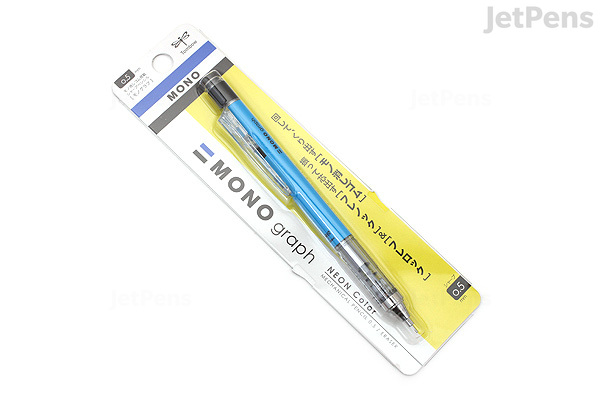 Tombow Mono Graph Shaker Mechanical Pencil - 0.5 mm - Neon Blue ...