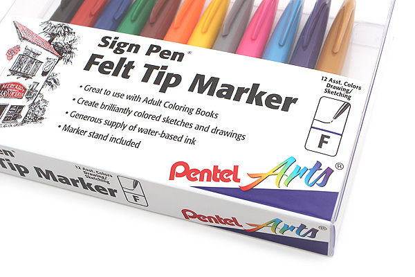 Pentel Sign Pen - Fine Point - 12 Color Set - JetPens.com