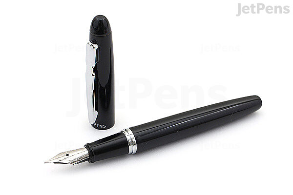 JetPens Mini Aluminum Fountain Pen - Black - Extra Fine Nib