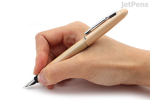 JetPens Mini Aluminum Fountain Pen - Gold - Extra Fine Nib