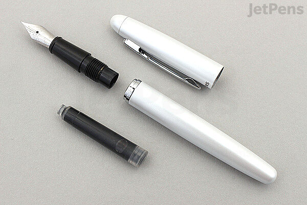 JetPens Mini Aluminum Fountain Pen - White - Extra Fine Nib