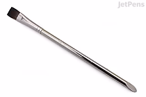 Image of a Royal & Langnickel Zen Watercolor Brush, Series 83, Wash type with a 1/2 inch flat bristle head and a silver metal ferrule attached to a wooden handle.