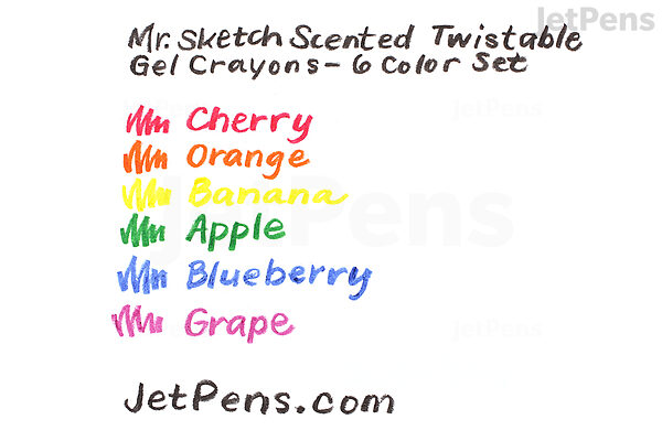 Mr. Sketch 1951332 Scented Twistable Gel Crayons, Assorted Colors, Pack of 6