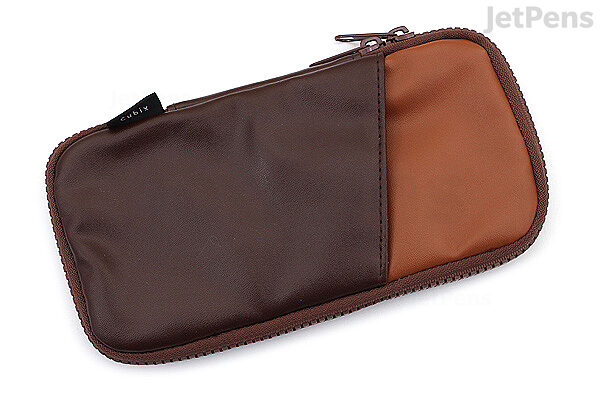 Leatherette Pen and Pencil Case, Small Zipper Pouch for School/Art