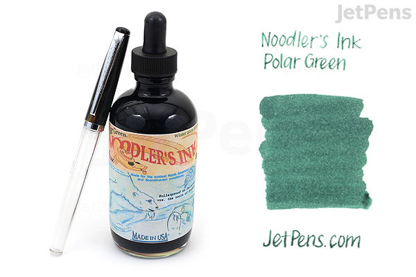Volcker Green Ink Noodler's Polar Green Ink - 4.5 oz Bottle with Free Pen | JetPens