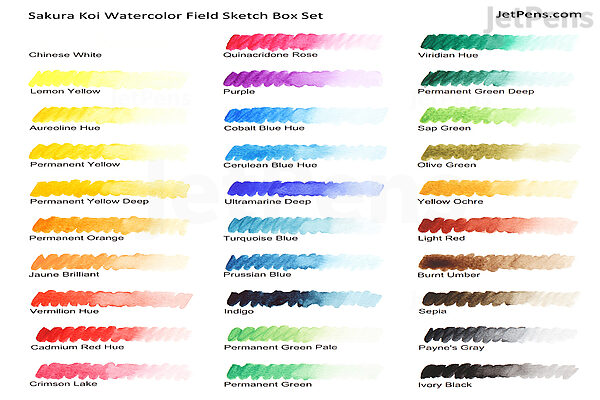 Sakura Koi Watercolor Field Sketch Box Set - 12 Color Palette + Water ...