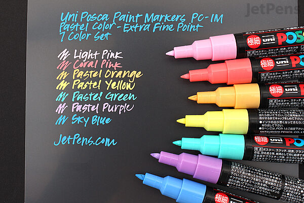 willekeurig mineraal Kantine Uni Posca Paint Marker PC-1M - Pastel Color - Extra Fine Point - 7 Color  Set | JetPens
