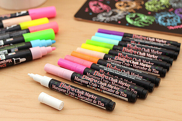 Marvy Uchida Flourescent Colors 1 Extra Fine Tip Bistro Chalk Markers