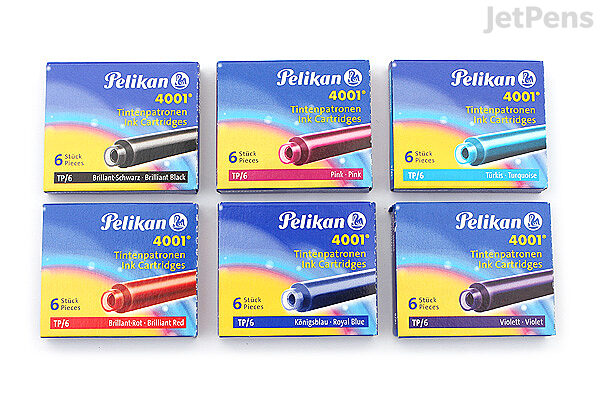 Pelikan 4001 Red Short Ink Cartridges - oblation papers & press