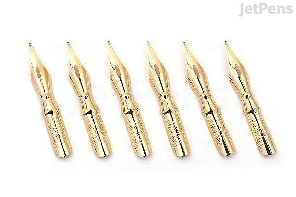  E+M Standard Dip Pen Nib - Gold - Pack of 6
