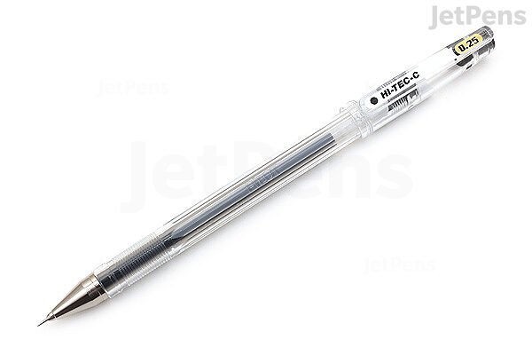 Pilot Hi-Tec-C 025 Gel Ink Pen, Hyper Fine Point 0.25mm, Black Ink,  LH-20C25, Value Set of 5