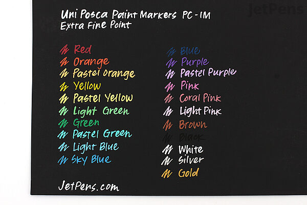 Uni Posca Paint Marker PC-1M - Extra Fine Point - 12 Color Set - UNI PC1M12C