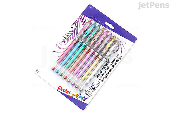Pentel Slicci Metallic Needle Tip Gel Roller Pen Silver