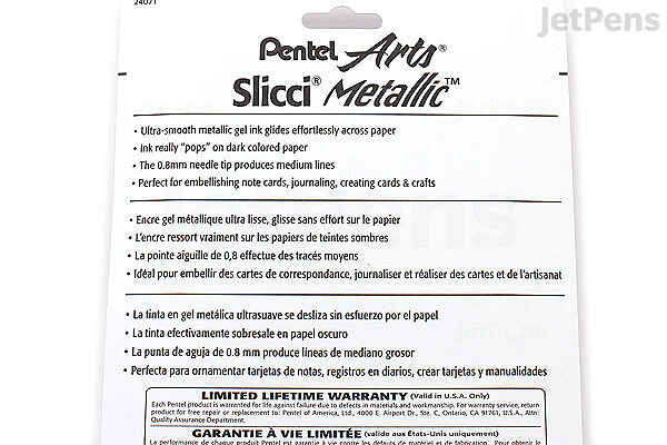 Pentel Slicci Metallic Gel Pens .8mm 3/Pkg Gold, Silver & Bronze