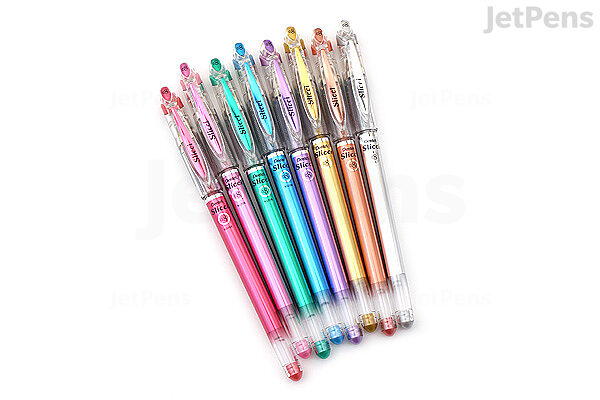Pentel Slicci Extra Fine Metallic Gel Pens Assorted Pack Of 3