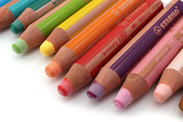 Stabilo Woody 3 in 1 Colored Pencil - 18 Color Set with Sharpener