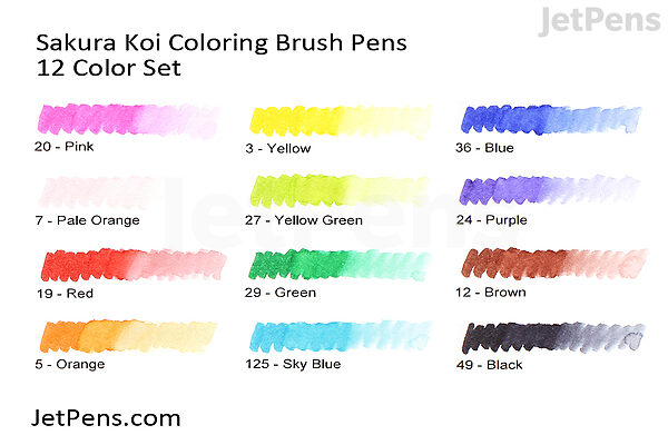 Sakura Koi Coloring Pen - 12 Color Set JetPens
