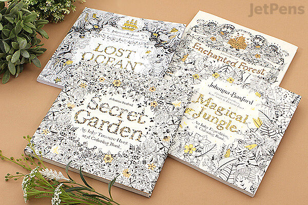 Comparison of Completed Secret Garden Colouring Books by Johanna