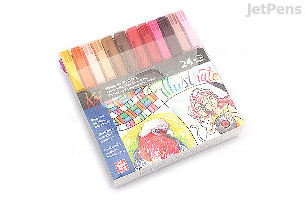 24ct Watercolor Brush Pen Set - Koi