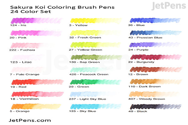 louter Amfibisch Prestatie Sakura Koi Coloring Brush Pen - 24 Color Set | JetPens