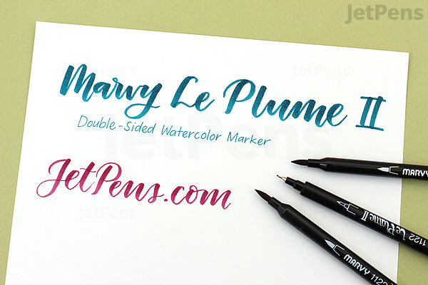 Marvy Le Plume II Double-Sided Watercolor Marker - Orange (7) - MARVY 1122-#7