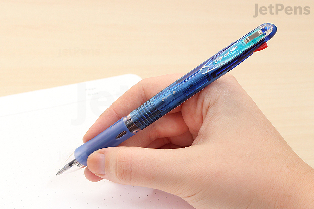 Zebra Clip-On Slim 3/4 Color 0.7 mm Ballpoint Multi Pens are easy to hold.