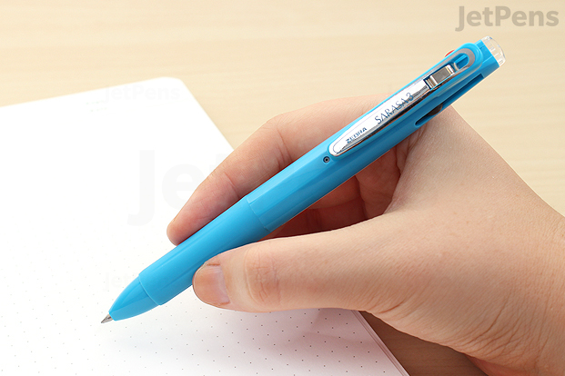 Zebra Sarasa Multi Pens have quick-drying ink and strong binder clips.