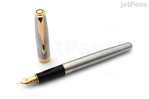 Parker Sonnet Fountain Pen Stainless Steel Gold Trim Fine