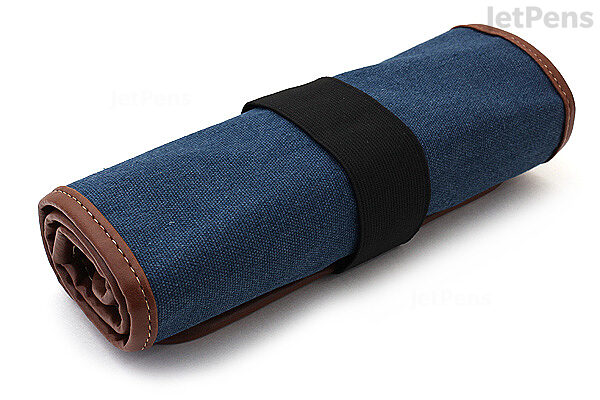 Denim Roll up Pencil Case Paintbrush Holder Pouch Artist Tool Roll 