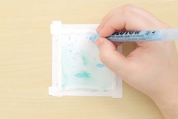 ake sure your paint is totally dry before using masking fluid.