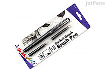 Pentel Pocket Brush Pen GFKP3BPA - Black Ink - PENTEL GFKP3BPA