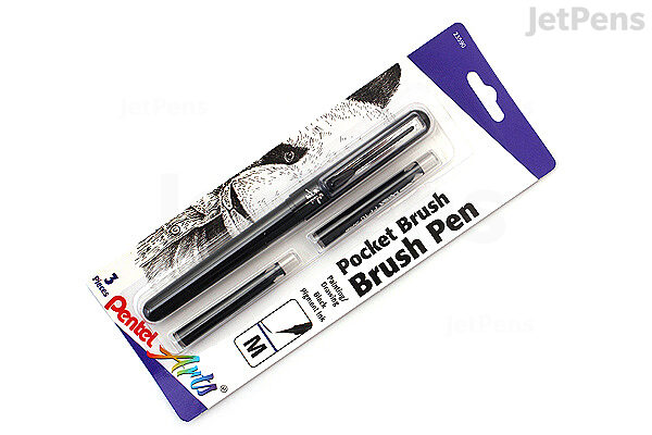 Pentel Pocket Brush Pen GFKP3BPA - Black Ink